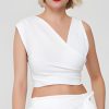 Nilmark Asimetrik Yaka Kolsuz Crop (Beyaz)