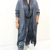 Kenarları Organze Rahat Salaş Tunik (Antrasit) - Görsel 4