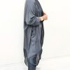 Kenarları Organze Rahat Salaş Tunik (Antrasit) - Görsel 2