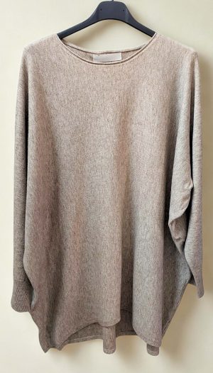 Arkası Düğme Detaylı Salaş Triko Bluz (İthal)