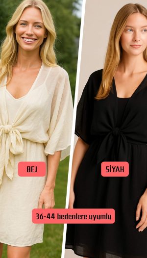 İçi Askılı Üstü Yarasa Kol Bolerolu Liyosel Elbise