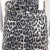 Leopar Desen Denim Kumaş Mini Etek - Görsel 7