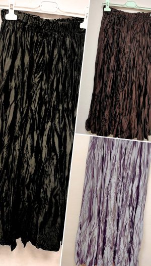 Buruşuk Görünümlü Beli Lastikli Bilek Hizasında Etek (İthal)