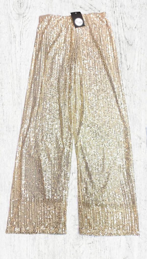 Payetli Gold Pantolon - Görsel 2