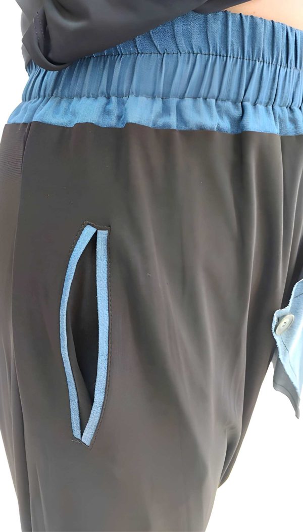 Kot Detay Lastik Belli Şalvar Pantolon - Görsel 5