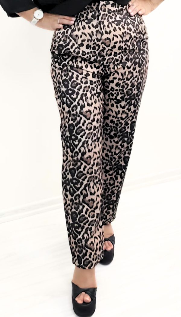 Duble Paça Leopar Pantolon