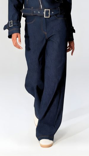 Likralı Tam Kalıp Denim Pantolon