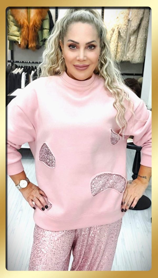 Payet İşli Rahat Sweatshirt