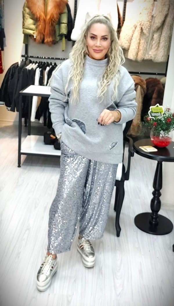 Payet İşli Rahat Sweatshirt - Görsel 5
