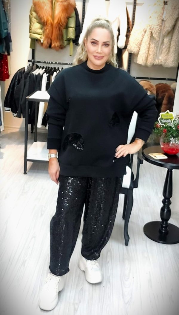 Payet İşli Rahat Sweatshirt - Görsel 8