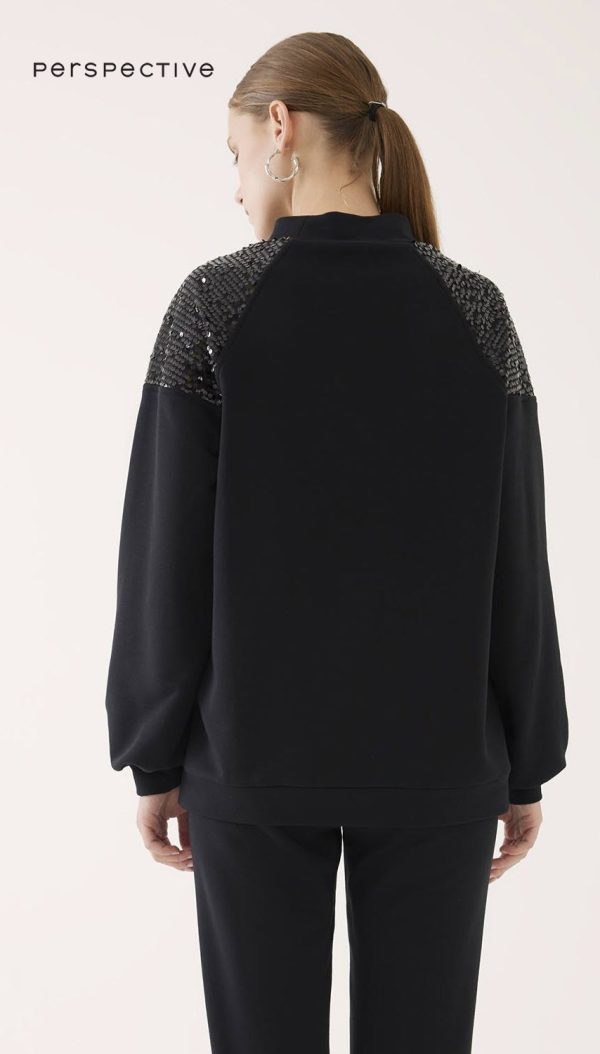 Perspective-Delmar Omuz Puantiyeli Sweatshirt - Görsel 4