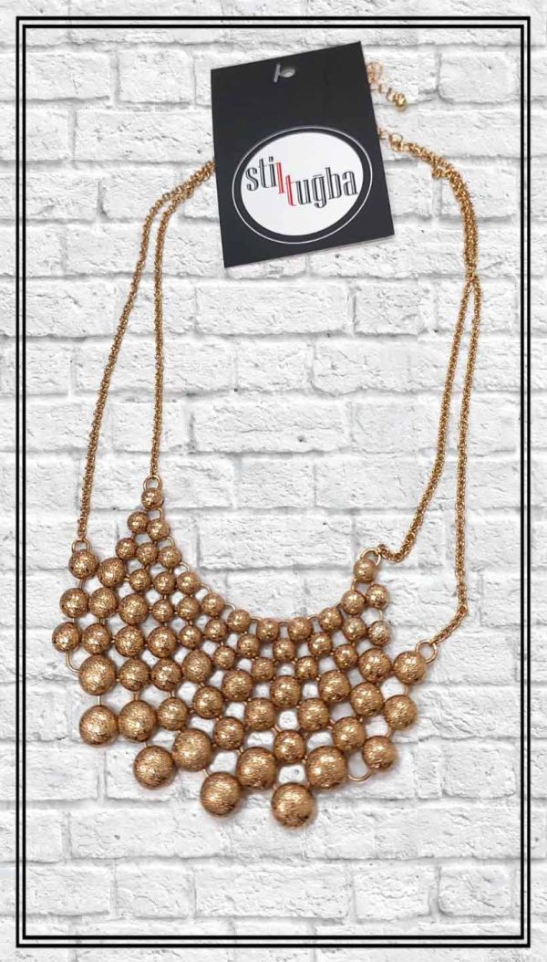 Boncuklu Gold Kolye - KLY004