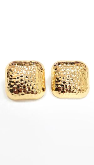 Pütürlü Kare Gold Küpe - KPE007