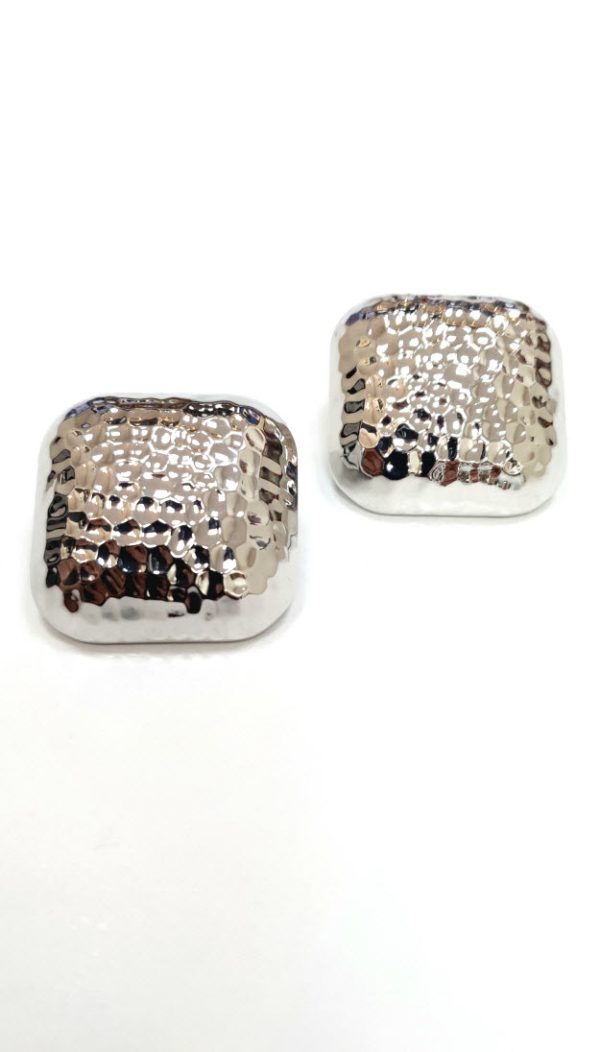 Pütürlü Kare Silver Küpe - KPE008