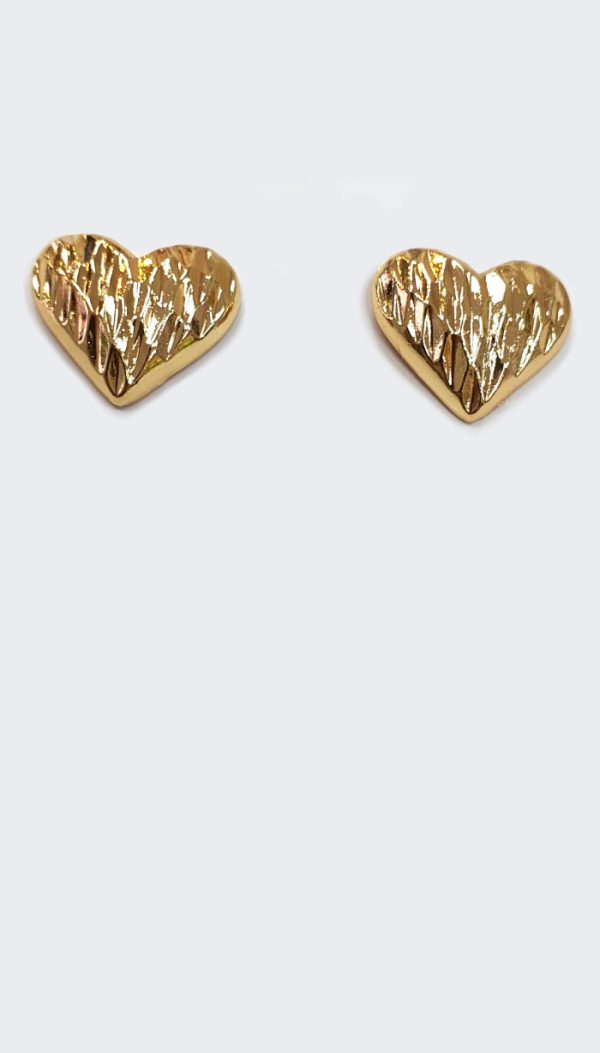 Kalp Şeklinde Dolgu Küpe (Gold/Silver) - KPE013