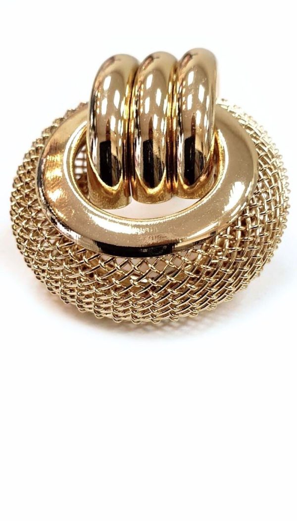 Tel Örgülü Halka Küpe (Gold/Silver) - KPE015 - Görsel 7