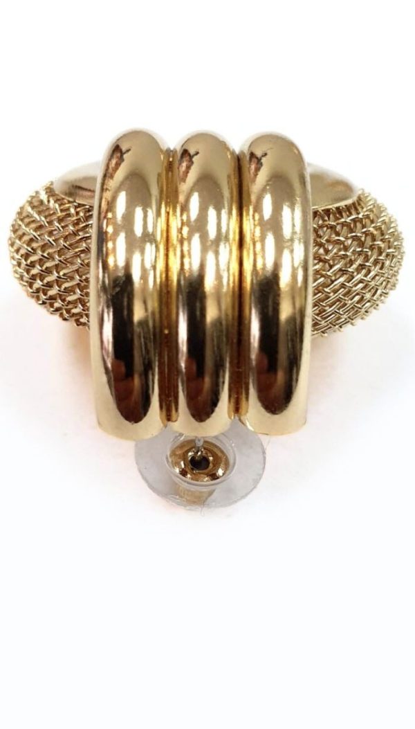 Tel Örgülü Halka Küpe (Gold/Silver) - KPE015 - Görsel 8