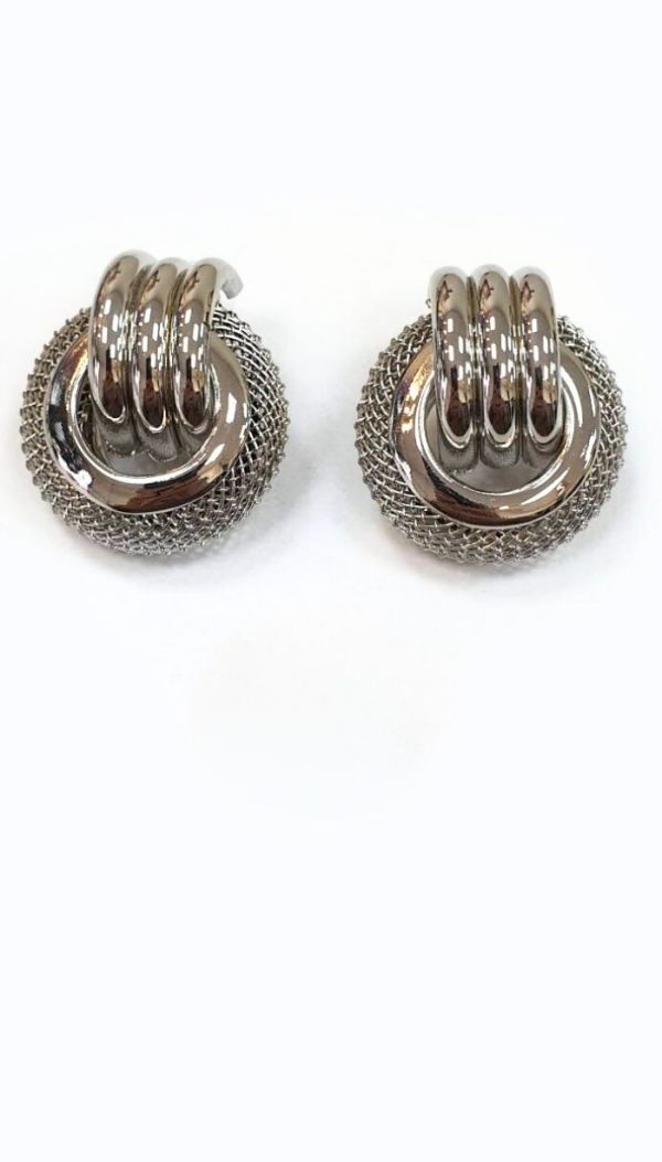 Tel Örgülü Halka Küpe (Gold/Silver) - KPE015