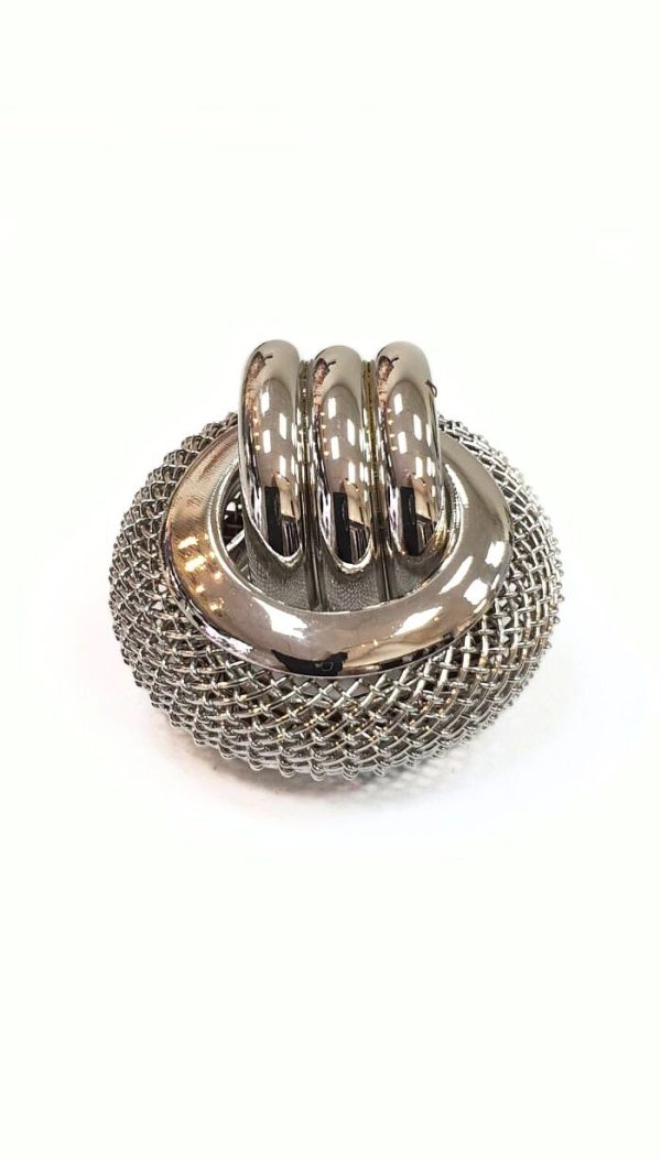 Tel Örgülü Halka Küpe (Gold/Silver) - KPE015 - Görsel 3