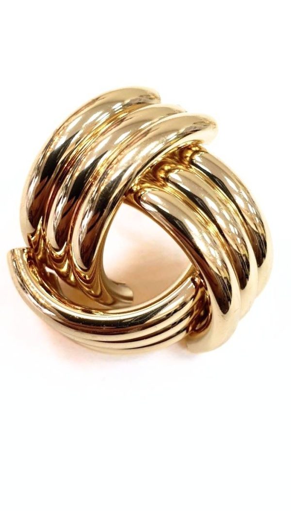 Üç Şeritli Üçgen Biçimli Küpe (Gold/Silver) - KPE016 - Görsel 4