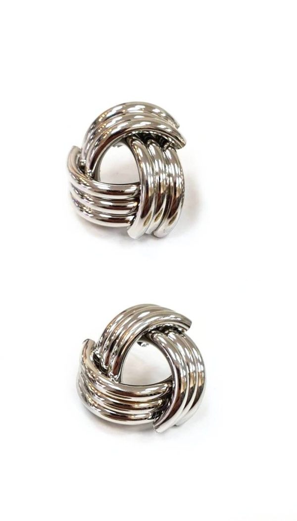 Üç Şeritli Üçgen Biçimli Küpe (Gold/Silver) - KPE016 - Görsel 5