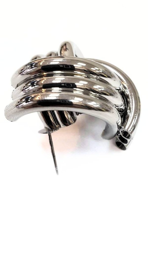 Üç Şeritli Üçgen Biçimli Küpe (Gold/Silver) - KPE016 - Görsel 8