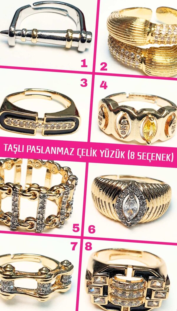 Taşlı Yüzük (8 Farklı Seçenek) - YZK024
