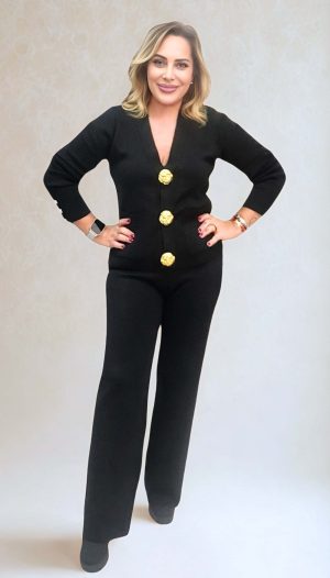 Çelik Triko Gold Düğmeli Ceket Pantolon Takım (İthal)